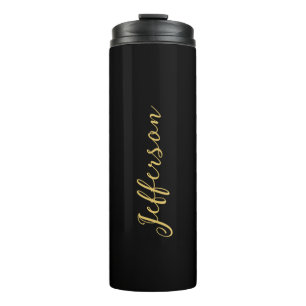 Gold schwarz farbige elegante moderne minimalistis thermosbecher