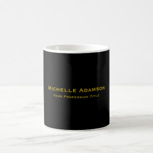Gold & Schwarz Farbige Professionelle Schlichte Mo Kaffeetasse