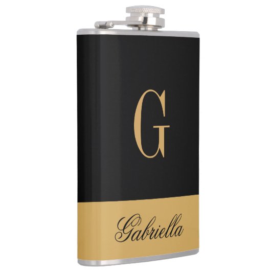 Gold Schwarz Flachmann (Rechts)