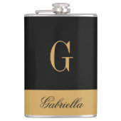 Gold Schwarz Flachmann (Vorderseite)