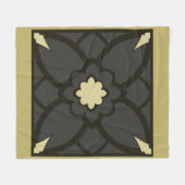 Gold Schwarz Fleecedecke (Vorderseite (Horizontal))