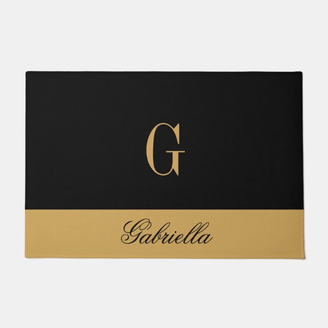 Gold Schwarz Fußmatte (Vorderseite)