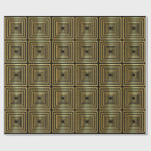 Gold, schwarz, geometrisch, luxuriös verpackt geschenkpapier (Flach)