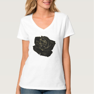 Gold Schwarz Glam Rose Elegant Klassisch Einzigart T-Shirt