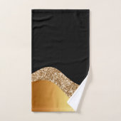 GOLD SCHWARZ GLITZER WAVE BADEZIMMER TOWEL SET (Handtuch)