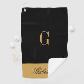 Gold Schwarz Golfhandtuch (Insitu)