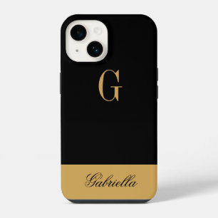 Gold Schwarz iPhone 14 Hülle