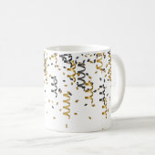 Gold Schwarz Konfetti Kaffeetasse (VorderseiteRechts)