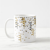 Gold Schwarz Konfetti Kaffeetasse (Links)