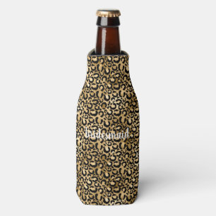 Gold-Schwarz-Leoparden-Druck Flaschenkühler