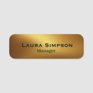 Gold Schwarz Magnetisch Stift Rückseite Firmenlogo Namensschild
