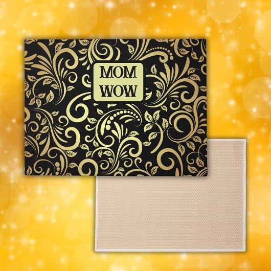 Gold & Schwarz - MAMA - WOW | Fußmatte