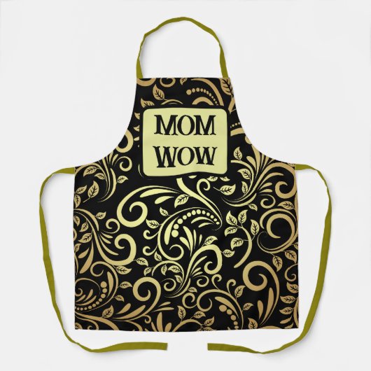 Gold & Schwarz - MAMA - WOW | Schürze (Vorderseite)