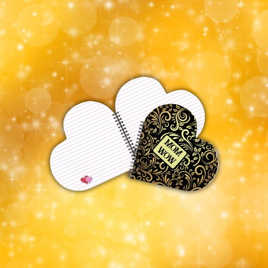 Gold & Schwarz - MAMA - WOW | Spirale Notizblock