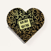 Gold & Schwarz - MAMA - WOW | Spirale Notizblock (Vorderseite)