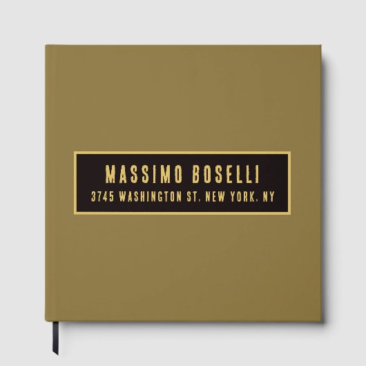 Gold & Schwarz Minimalist Modern Profi Gästebuch (Vorderseite)