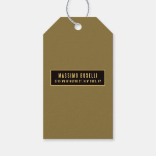 Gold & Schwarz Minimalist Modern Profi Geschenkanhänger
