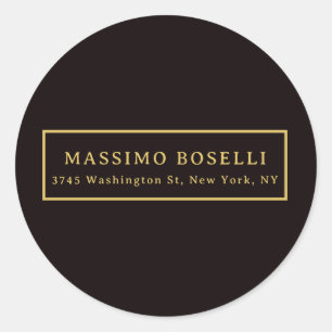 Gold & Schwarz Minimalist Modern Profi Runder Aufkleber