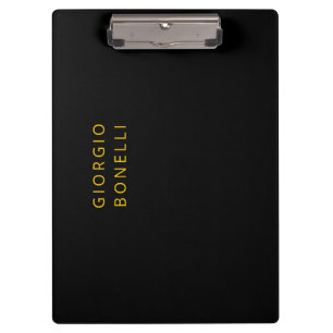 Gold & Schwarz minimalistischer moderner persönlic Klemmbrett