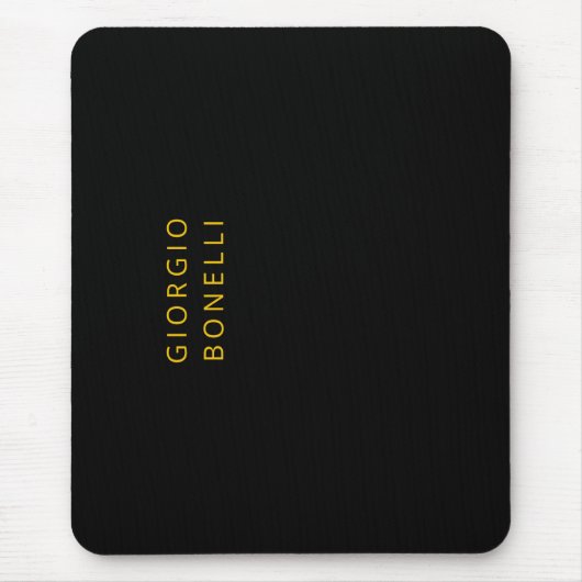 Gold & Schwarz minimalistischer moderner persönlic Mousepad (Vorne)