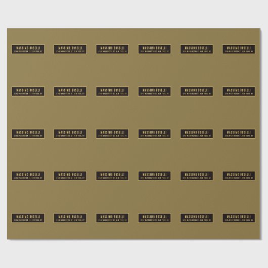 Gold & Schwarz minimalistischer moderner Profi Geschenkpapier (Flach)