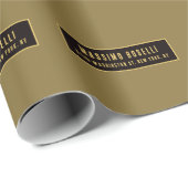 Gold & Schwarz minimalistischer moderner Profi Geschenkpapier (Rolleneckpunkt)