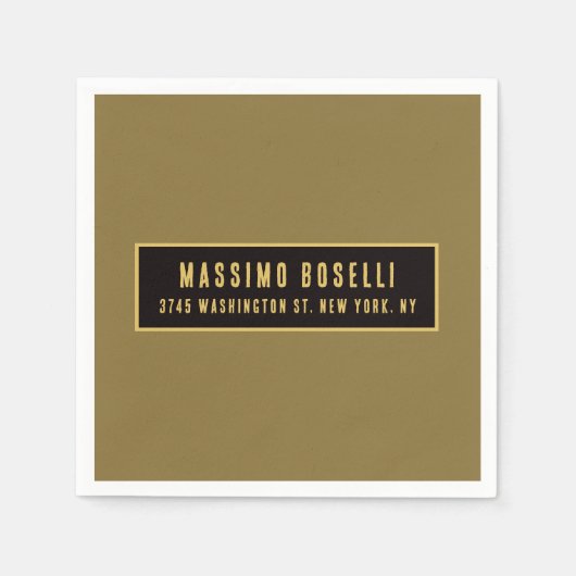 Gold & Schwarz minimalistischer professioneller mo Serviette (Vorderseite)