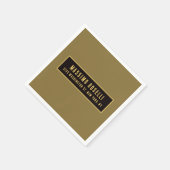 Gold & Schwarz minimalistischer professioneller mo Serviette (Ecke)