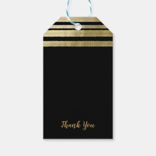 Gold & Schwarz Moderne Chic Elegante Hochzeit Geschenkanhänger