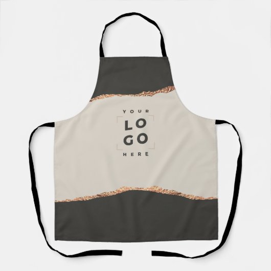 Gold Schwarz Moderne Eleganz einzigartig Ihr Logo Schürze (Vorderseite)