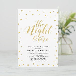 Gold & Schwarz   Moderne Typografie Probedinner  Einladung