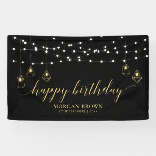 Gold & Schwarz Modernes Geburtstagsbanner Banner