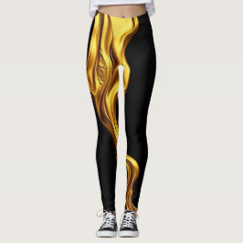 Gold Schwarz Monochrom: Opulentes Wirrwarr Achempo Leggings
