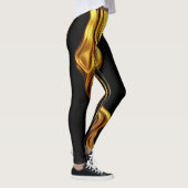 Gold Schwarz Monochrom: Opulentes Wirrwarr Achempo Leggings (Rechts)