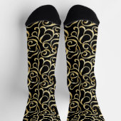 Gold-Schwarz-Ornamentmuster Socken (Oben)