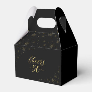 Gold & Schwarz   Prost 50 Jahre 50. Geburtstagsfei Geschenkschachtel