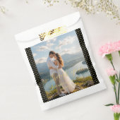 Gold & Schwarz Punkte Hochzeit personalisiert Geschenktütchen (Versiegelt)