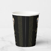 Gold & Schwarz Punkte personalisierte Hochzeit Pappbecher (Rechts)