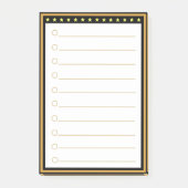 Gold-Schwarz-Rahmen-Seitentafeln Post-it Klebezettel (Vorderseite)