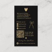 Gold-Schwarz Retro-Doodles Friseur QR-Code Visitenkarte (Rückseite)