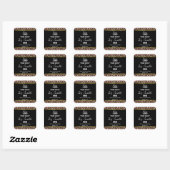 Gold Schwarz Rosa Leopard Print Soy Candle Labels Quadratischer Aufkleber (Blatt)