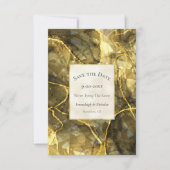 Gold Schwarz Topas Edelstein Save the Date (Vorderseite)
