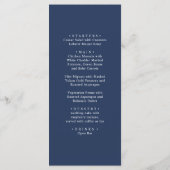 Gold schwarz und weiß. Einfache Hochzeit in Blau Menükarte (Rückseite)