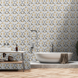 Gold, Schwarz und Weiß im Art Deco Stil Tapete