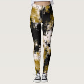 Gold Schwarz und Weiß Leggings (Vorderseite)