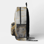 Gold-, Schwarz- und Weißmarmor | Bedruckter Rucksack (Rechts)