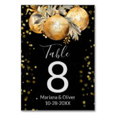Gold Schwarz Weihnachten Hochzeit Tisch Nummer Tischnummer (Rückseite)