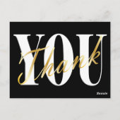 Gold-, Schwarz-, Weiß-Dankeskarten Postkarte (Rückseite)