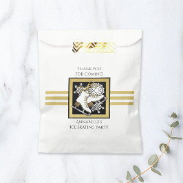Gold Schwarz-weiß Ice Skaten Party Vielen Dank Geschenktütchen