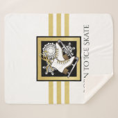 Gold Schwarz-weiß Ice Skaten Sherpadecke (Vorderseite (Horizontal))